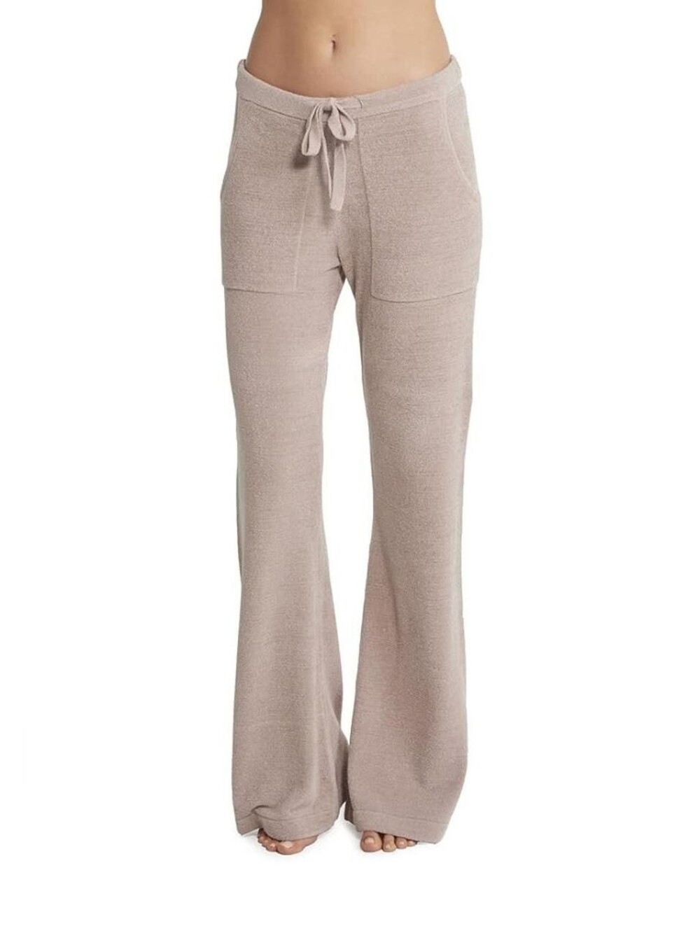 Barefoot Dreams CozyChic Lite Patch Pocket Long Pant Size Small, Cream Color